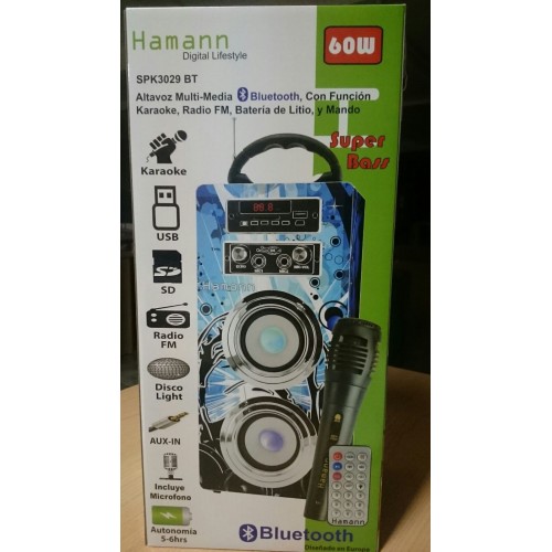 Altavoz Hamann Karaoke C/Radio SPK3029 USB Micro