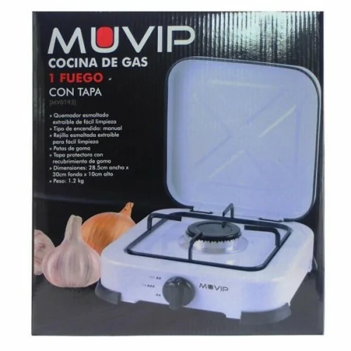 Cocina de Gas Muvip MV0193 1 Fuego Blanca