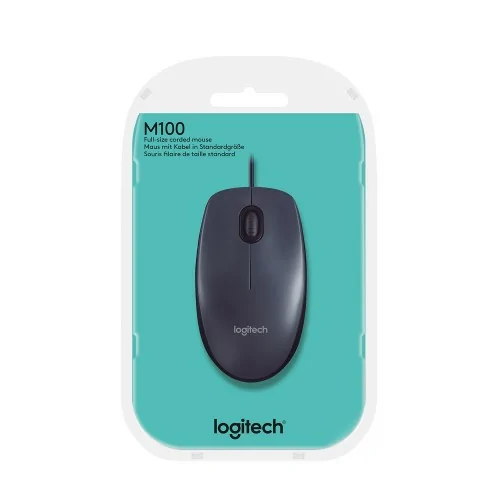 Logitech Mouse M100 ratón Ambidextro USB tipo A Óptico 1000 DPI