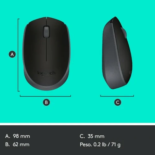 Logitech M171 Wireless Mouse ratón Ambidextro RF inalámbrico