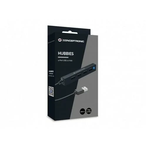 Conceptronic HUBBIES05B hub de interfaz USB 2.0 480 Mbit/s Negro