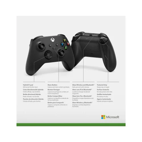 Microsoft Xbox Wireless Controller Black Negro Bluetooth/USB