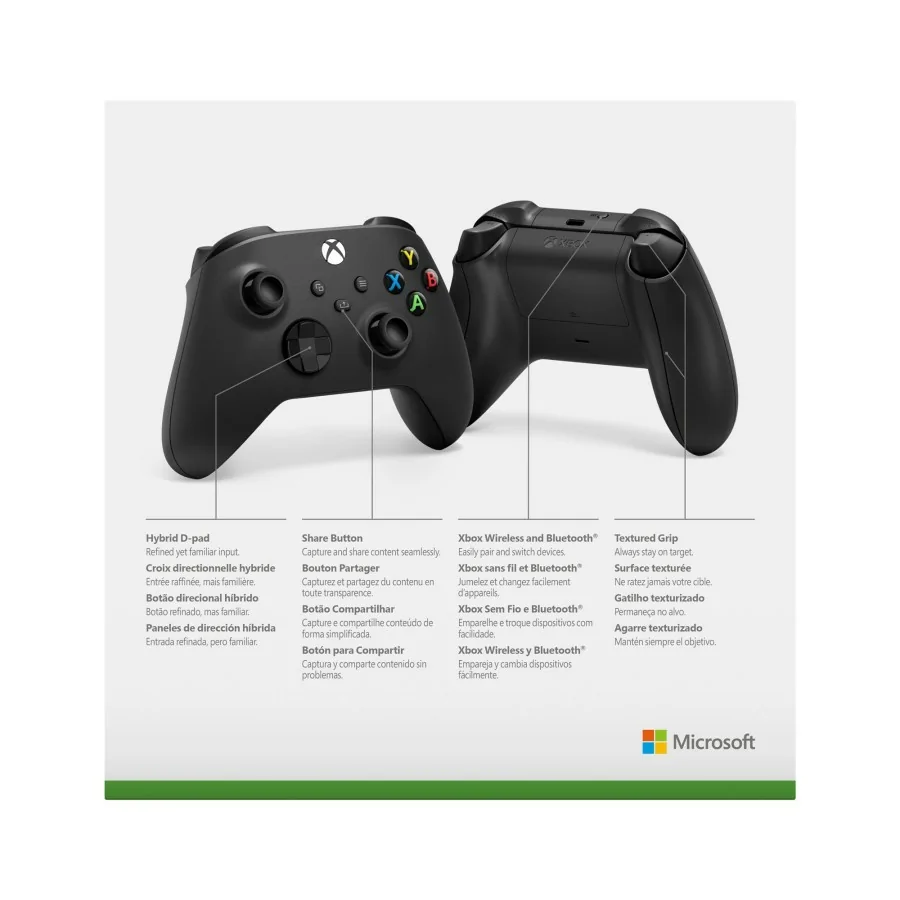 partido Republicano Andes política Comprar Microsoft Xbox Wireless Controller Black Negro Bluetooth/USB  Gamepad Analógico/Digital Xbox One, Xbox One S, Xbox One X