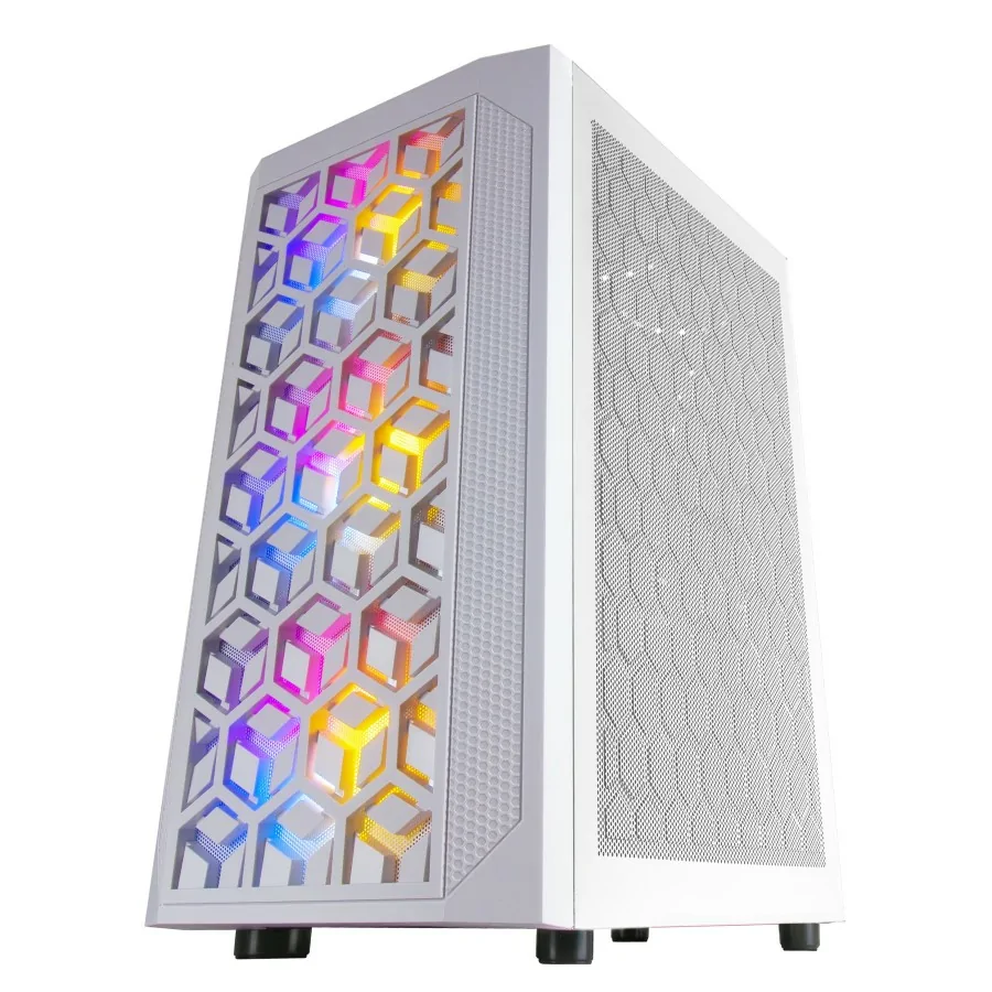 Mars Gaming - MCMESHW Caja PC Gaming Micro ATX 3x Ventilador FRGB Blanco