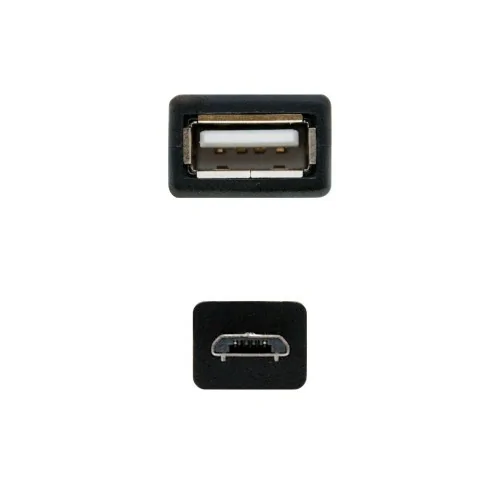 Nanocable CABLE USB 2.0 OTG, TIPO MICRO B/M-A/H, NEGRO, 15 CM