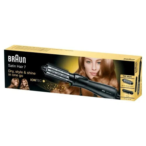 Braun Satin Hair 7 AS 720 Cepillo de aire caliente Negro, Plata