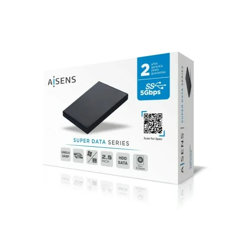 AISENS Caja externa 2,5" ASE-2530B 9.5 mm SATA a USB 3.0/USB
