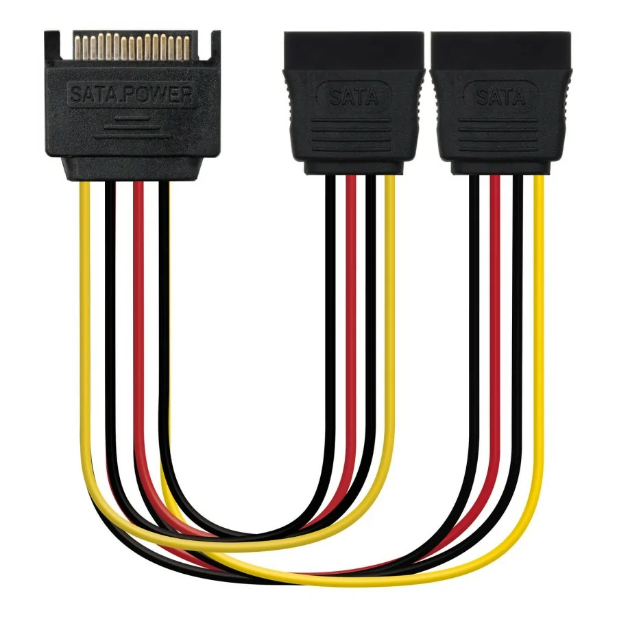 Nanocable Cable SATA Alimentacion SATA/M / 2xSATA/H, 30 cm