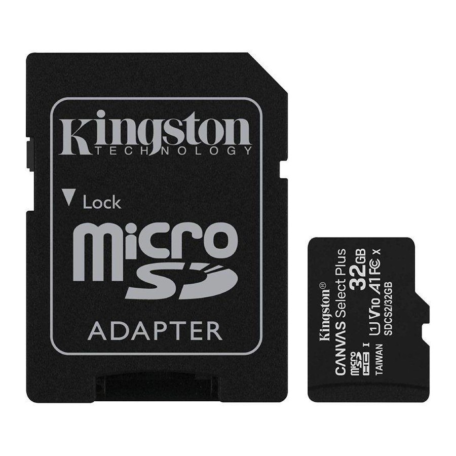 TARJETA MICROSD HC 32GB ADAPTADOR CANVAS SELECT PLUS CLASE 10 KINGSTON
