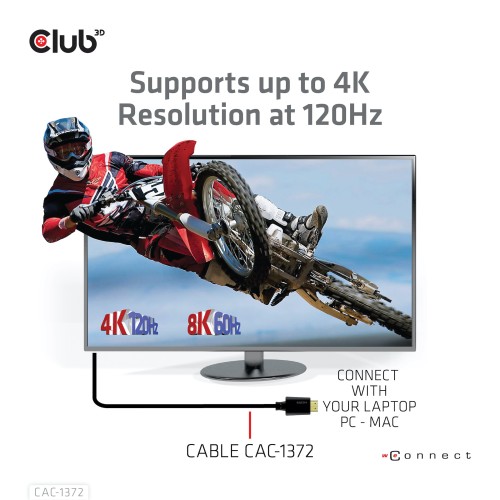 CLUB3D Ultra High Speed HDMI 4K120Hz, 8K60Hz Certified Cable