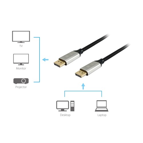 Equip 119261 cable DisplayPort 1 m Aluminio, Negro