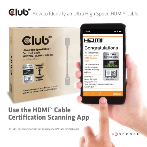 CLUB3D cac-1373 HDMI Negro