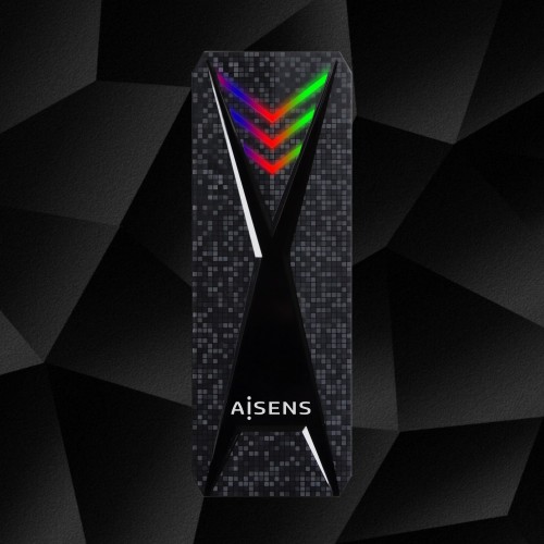 AISENS Caja Externa M.2 (NGFF) RGB Gaming ASM2-RGB013B NVMe a