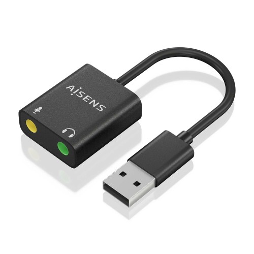 AISENS Conversor USB-A a Audio 48KHz, USB-A/M-2xJack 3.5/H