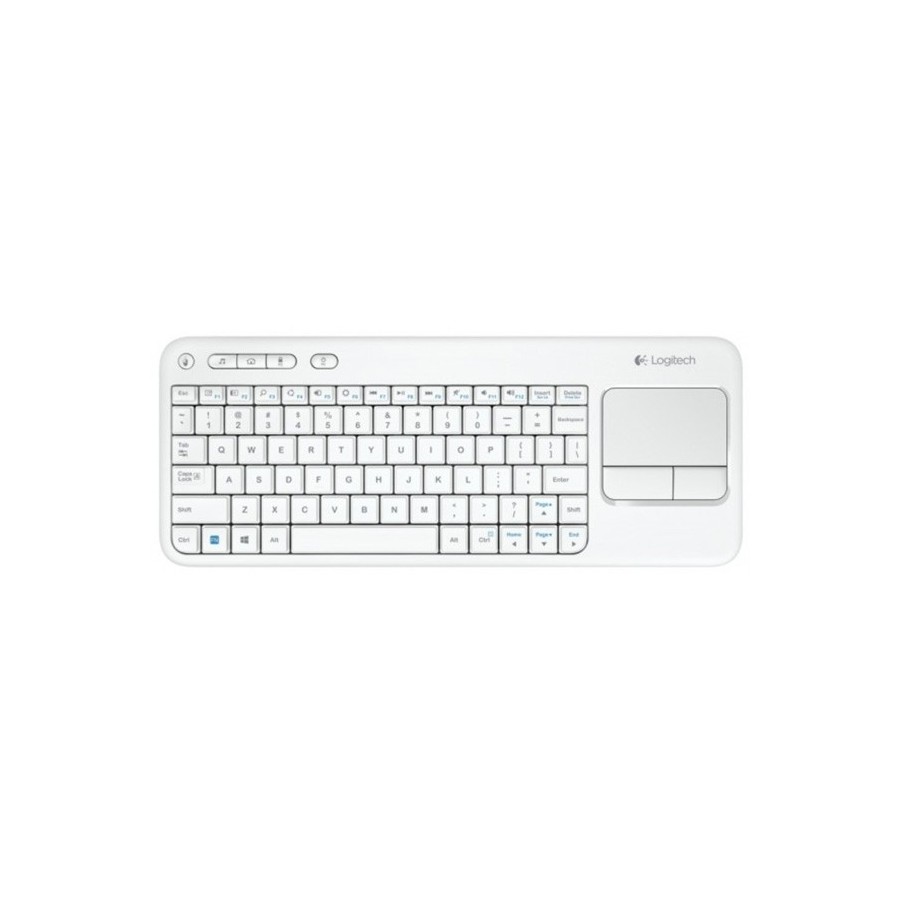 Logitech Wireless Touch Keyboard K400 teclado RF inalámbrico QWERTY Español Blanco Logitech Wireless Touch Keyboard K400 teclado RF inalámbrico QWERTY Español Blanco