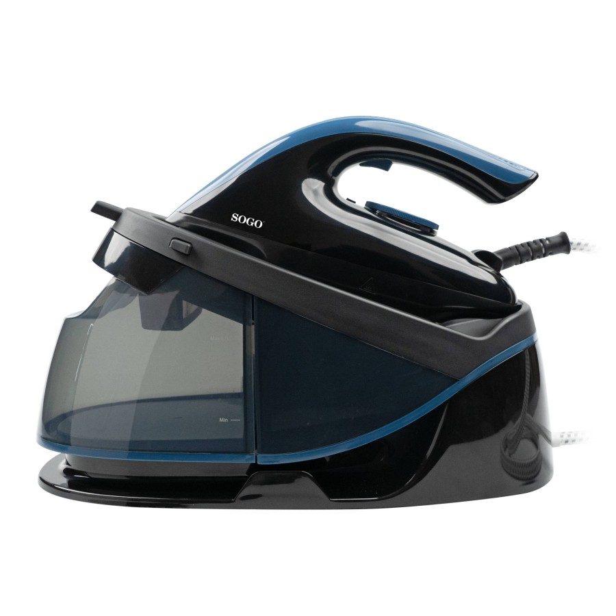 Sogo PLA-SS-6400 plancha Plancha vapor-seco Suela de cerámica 2400 W Negro, Azul