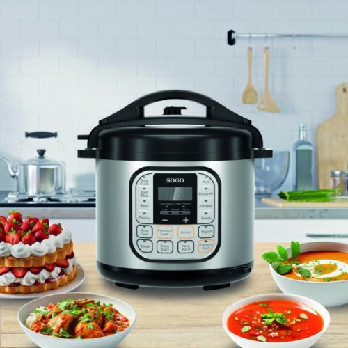 Sogo OLL-SS-10605 olla a presión 6 L Negro, Acero inoxidable 1000 W Sogo OLL-SS-10605 olla a presión 6 L Negro, Acero inoxidable 1000 W