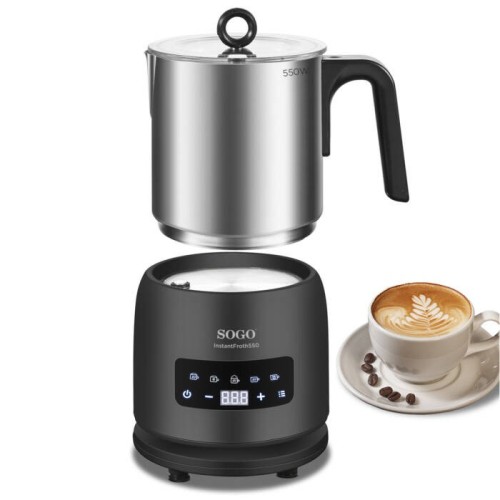 Sogo KET-SS-7720 espumador o calentador de leche Automático Negro, Acero inoxidable