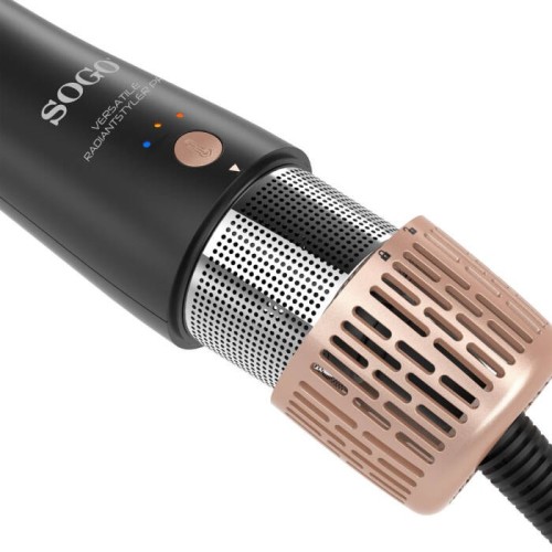 Sogo SEC-SS-3730 Utensilio de peinado Herramienta de peinado con múltiples accesorios Caliente Negro, Oro 1400 W 1,8 m