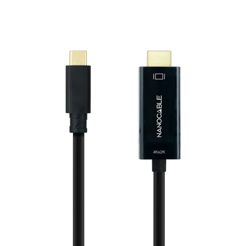 Nanocable Cable Conversor USB-C a HDMI 1.4 4K@30HZ 1.8 m, Negro