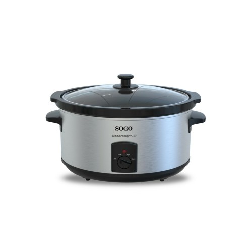Sogo OLL-SS-10795 olla de cocción lenta 5,5 L Negro, Acero inoxidable