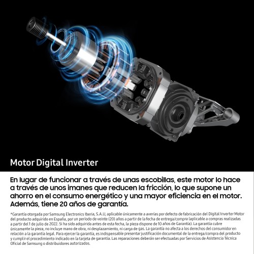 Samsung Lavadora AI 10Kg AI EcoBubble™ Clase A Blanca WW10FG5U34AEEC