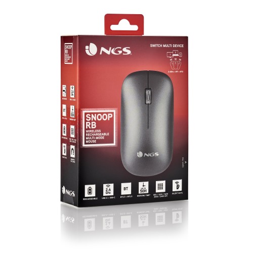 NGS SNOOP-RB ratón Oficina Ambidextro Bluetooth Óptico 2400 DPI NGS SNOOP-RB ratón Oficina Ambidextro Bluetooth Óptico 2400 DPI