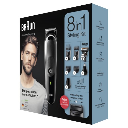 Braun All-in-one MGK5360 Batería 2,1 cm Negro, Gris