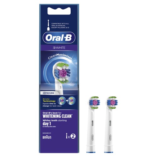 Oral-B 3D White Clean Maximiser Brush Heads 2 pieza(s) Blanco Oral-B 3D White Clean Maximiser Brush Heads 2 pieza(s) Blanco