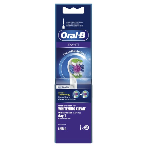 Oral-B 3D White Clean Maximiser Brush Heads 2 pieza(s) Blanco Oral-B 3D White Clean Maximiser Brush Heads 2 pieza(s) Blanco
