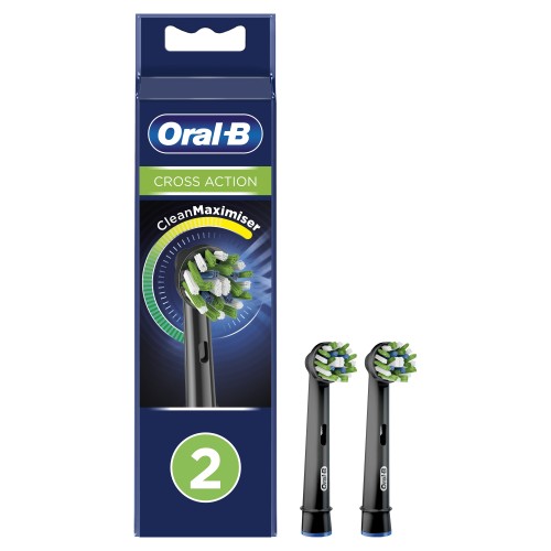 Oral-B CrossAction Clean Maximiser Brush Heads 2 pieza(s) Negro