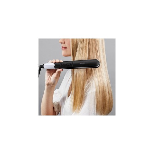 Rowenta Express Shine SF4621 Plancha de pelo Caliente Negro, Plata