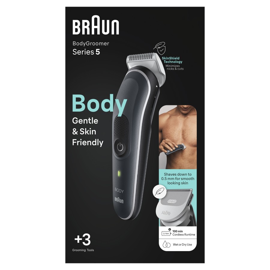 Braun BodyGroomer BG5340 Negro, Plata Braun BodyGroomer BG5340 Negro, Plata